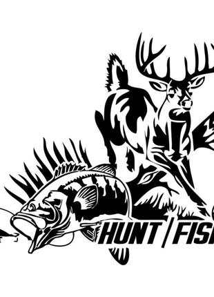 Вінілова наклейка на автомобіль - Hunt/Fish - Полювання/Рибалка