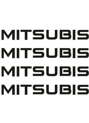 Набор виниловых наклеек на ручки авто - Mitsubishi (4 шт.)