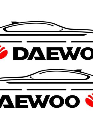 Набір наклейок на дзеркала авто - Daewoo (2шт)