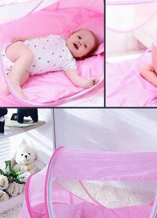 Детская портативная кроватка с москитной сеткой Happy Baby Роз...