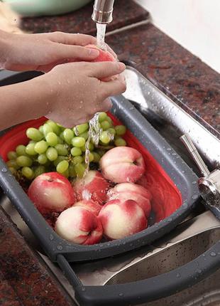 Корзина в раковину для мытья фруктов и овощей , друшлаг для до...