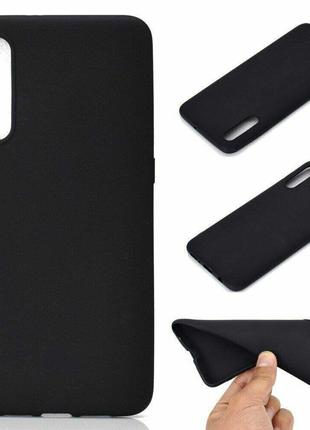 Матовый тонкий чехол для Samsung A50 черный