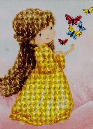 Набор для вышивания "Девочка с бабочками"
