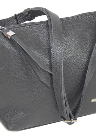 Женская кожаная сумка через плечо Borsacomoda 810.021 Серая