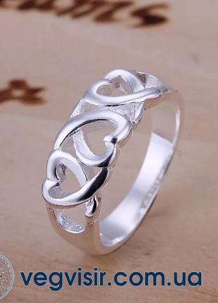 Шикарное женское кольцо в форме сердца с сердцами Тиффани