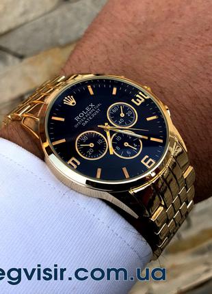 Мегакрутые мужские кварцевые часы Rolex золотой цвет Лучший по...