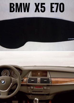 Накидка на панель приборов BMW X5 E70 2007-2013, накидка на то...