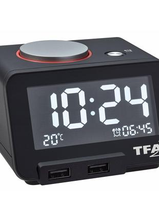 Настольные часы с USB зарядкой TFA "HOMTIME" (60201701)