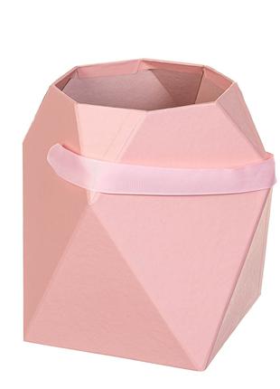 Оригинальная коробка для цветов "Бутон" розовая 17х12х12 см