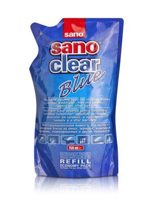Sano Засіб для миття скла Clear Blue 750 мл, запаска, арт.117275