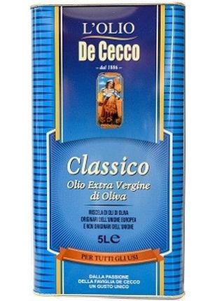 Оливковое масло De Cecco Classico Extra Virgin 5 л ж.б.