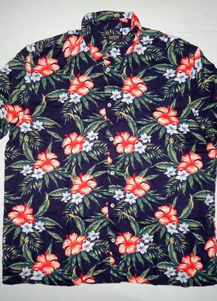 Рубашка  гавайская burton london viscosa гавайка (xl-xxl)