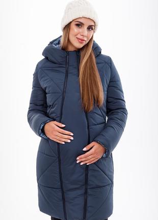 Синяя зимняя куртка для беременных