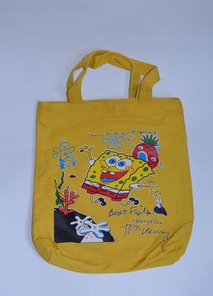 Сумка под руку спанч бок (spongebob), пляжная сумка, сумка-шарик