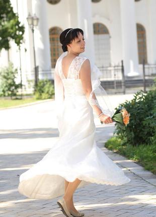 Свадебное платье а силуэт нежное кружевное торг уместен
