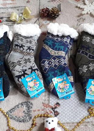 Детские махровые носки с тормозами. Размеры 27-31, 31-35