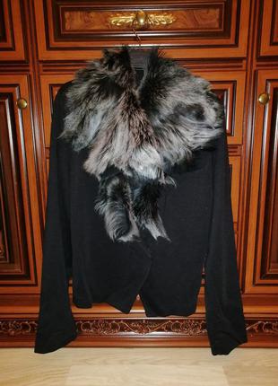 Пиджак дизайнерский с меховым воротником тоскана.