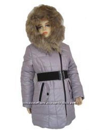 Зимове пальто Кіко на дівчинку з натуральним хутром