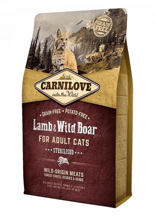 Корм для котів Carnilove Cat Lamb & Wild Boar Sterilised 2 кг