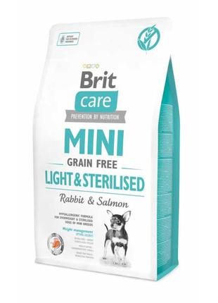 Корм для собак мелких пород Brit Care Mini Light & Sterilised 2кг