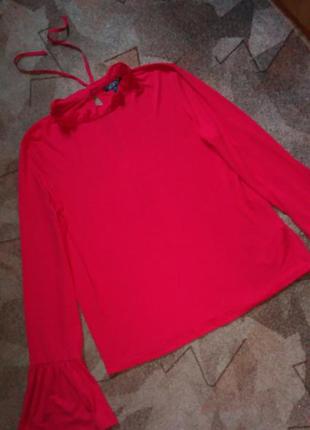 Блуза з тонкої джерсі яскраво червоного кольору topshop