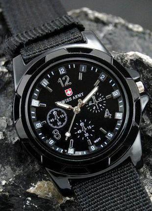 Мужские армейские наручные часы Swiss Army black