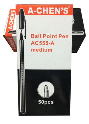 Ручка кулькова чорна АС555-А 10 шт.