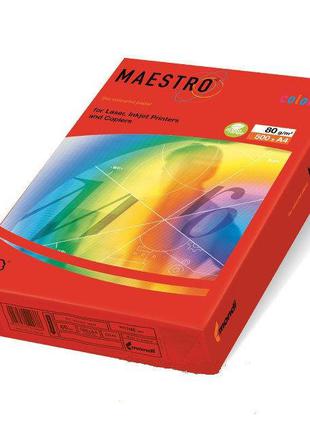 Бумага цветная А4 Maestro (насичений червоний) 100 листов