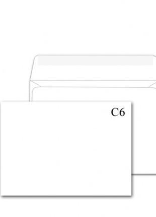 Конверт бумажный почтовый С6 (формат А6) 114х162 мм