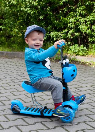 Детский самокат Scooter Беговел 5в1 с родительской ручкой