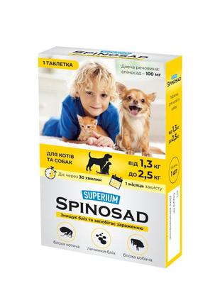 Спиносад (Superium Spinosad) – таблетка от блох для кошек и со...