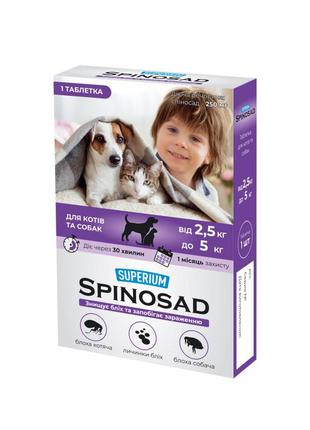 Спиносад (Superium Spinosad) – таблетка от блох для кошек и со...
