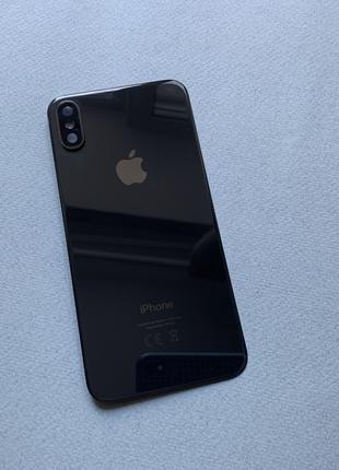 Apple iPhone Xs задняя крышка на замену Space Grey со стеклом ...