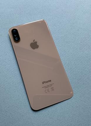 Apple iPhone Xs задняя крышка на замену Gold со стеклом камеры