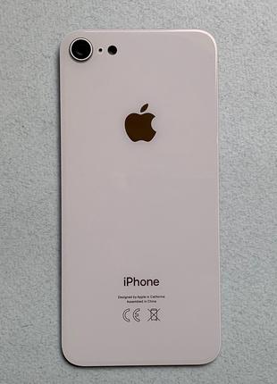Apple iPhone 8 Silver задняя крышка белого цвета со стеклом ка...
