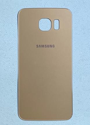 Samsung Galaxy S6 Gold Platinum золотистая задняя крышка стекл...