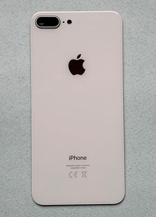 Apple iPhone 8 Plus Silver задняя крышка белого цвета со стекл...