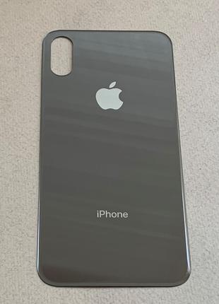 Apple iPhone XS Space Grey задняя тёмно-серая стеклянная крышк...