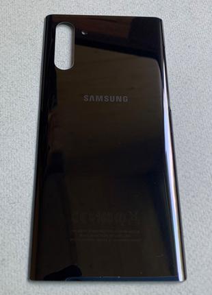 Samsung Galaxy Note 10 Plus Black черная задняя крышка стекло ...
