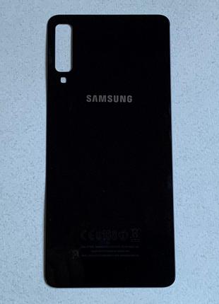 Samsung Galaxy A7 2018 (A750F) Black чёрная задняя крышка, сте...