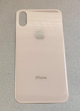 Apple iPhone XS Silver задняя белая стеклянная крышка на замен...