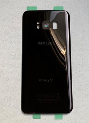 Samsung Galaxy S8 Black задняя чёрная крышка со стеклом камеры...