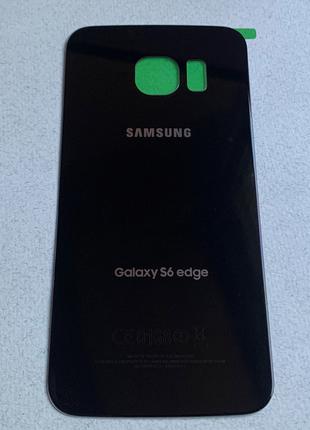 Samsung Galaxy S6 Edge Black Sapphire чёрная задняя крышка сте...