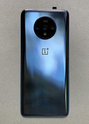 Задняя крышка для OnePlus 7T Blue синего цвета со стеклом камеры