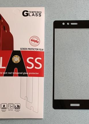 Huawei P9 защитное стекло с чёрной рамкой 3D FULL COVER GLASS