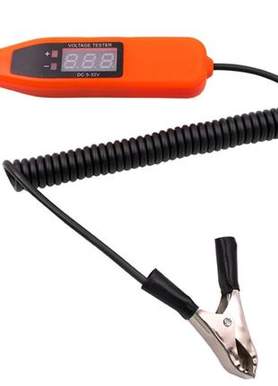 Індикатор напруги, вольтметр 5-32 В автомобільний (колір orange)