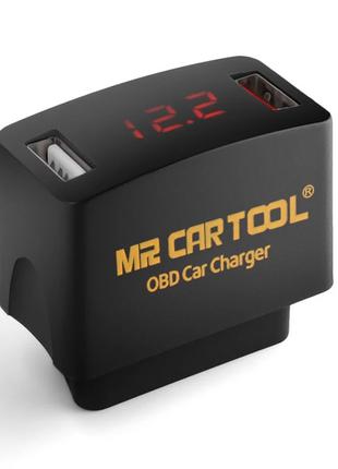 ЗАРЯДКА OBD MINI Car Charger 2 USB с вольтметром