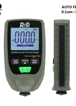 Толщиномер R & D GM998 GRAY (серый цвет) 0-1500 микрон Fe & NF...
