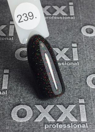 Гель-лак Oxxi 239 (чорний із червоним і зеленим мікроблеском),...
