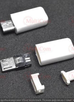 01-08-071W. Штекер micro USB 5pin под кабель, корпус бакелит, ...